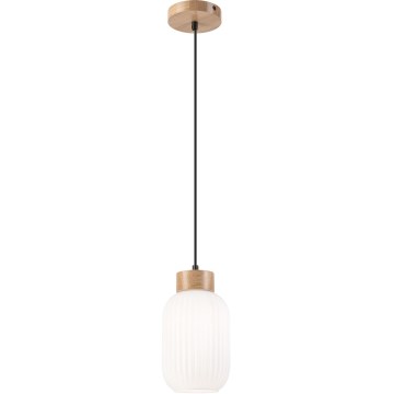 Luster na sajli HARMONY 1xE27/15W/230V pr. 14 cm bela/hrast