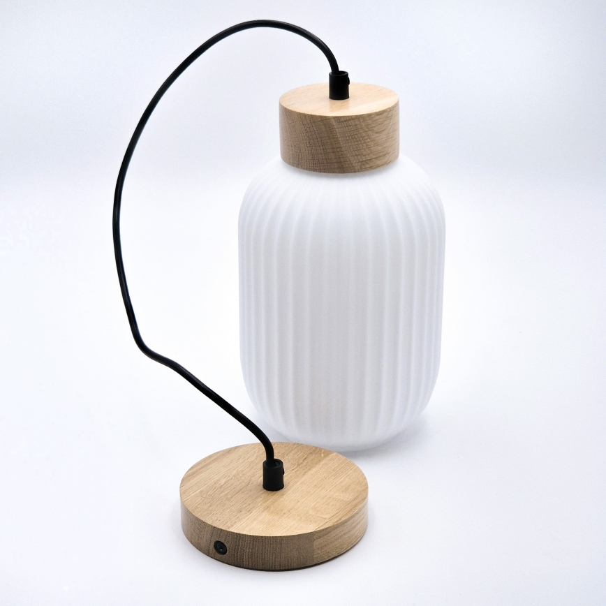 Luster na sajli HARMONY 1xE27/15W/230V pr. 14 cm bela/hrast