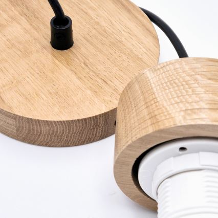 Luster na sajli HARMONY 1xE27/15W/230V pr. 14 cm bela/hrast