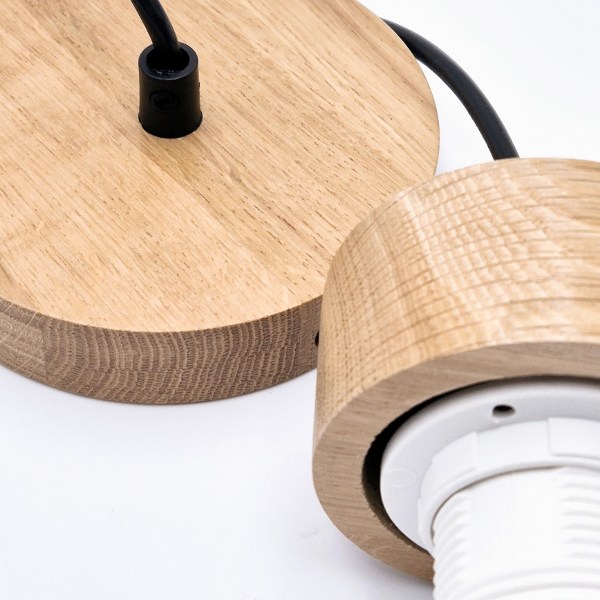 Luster na sajli HARMONY 1xE27/15W/230V pr. 14 cm bela/hrast