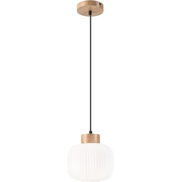 Luster na sajli HARMONY 1xE27/15W/230V pr. 20 cm bela/hrast