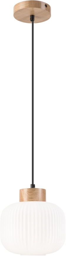 Luster na sajli HARMONY 1xE27/15W/230V pr. 20 cm bela/hrast