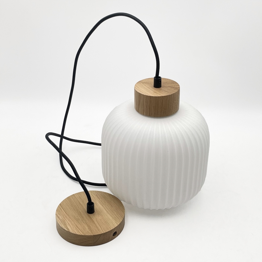 Luster na sajli HARMONY 1xE27/15W/230V pr. 20 cm bela/hrast