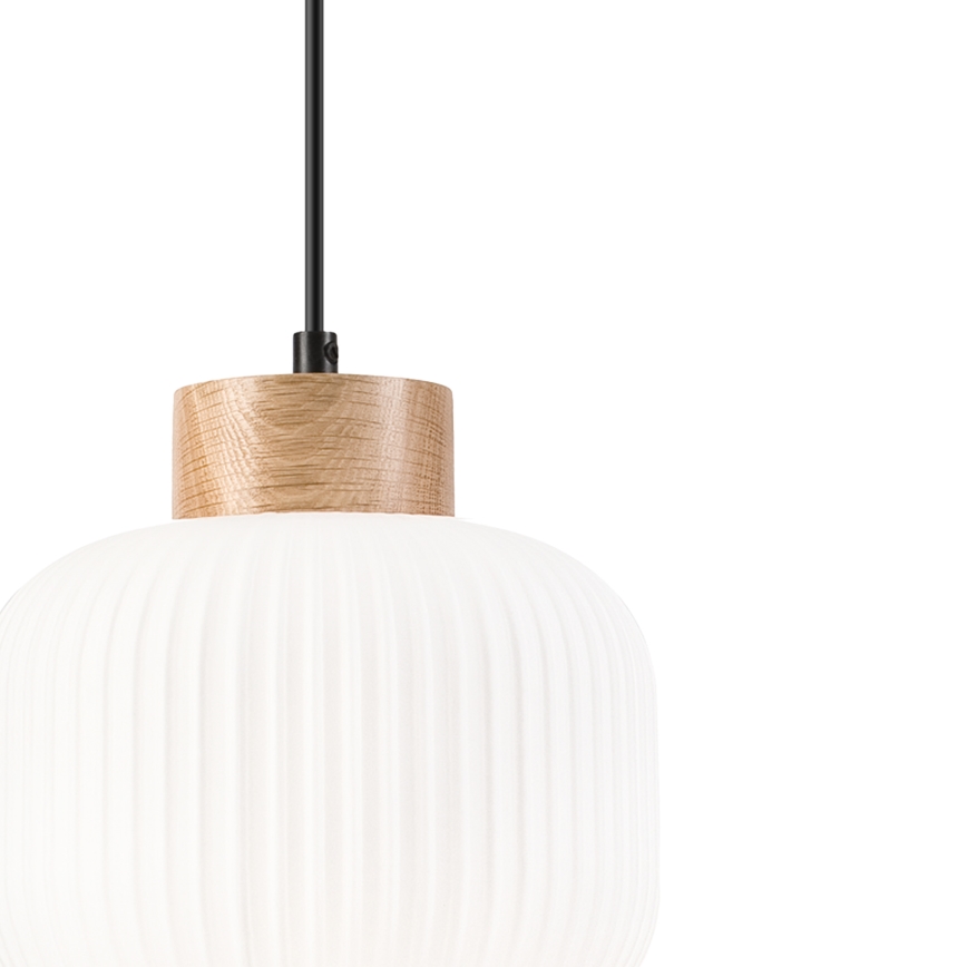 Luster na sajli HARMONY 1xE27/15W/230V pr. 20 cm bela/hrast