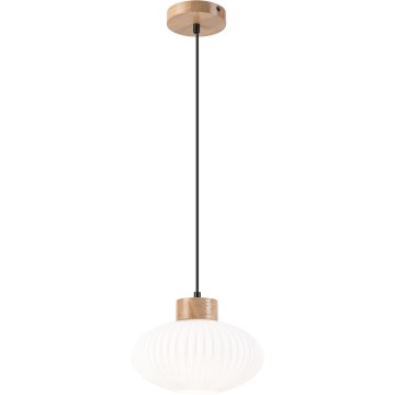 Luster na sajli HARMONY 1xE27/15W/230V pr. 25 cm bela/hrast