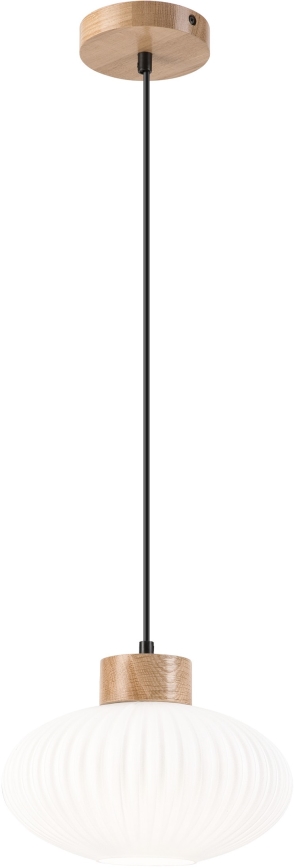 Luster na sajli HARMONY 1xE27/15W/230V pr. 25 cm bela/hrast