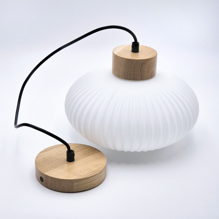 Luster na sajli HARMONY 1xE27/15W/230V pr. 25 cm bela/hrast