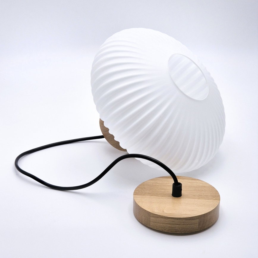 Luster na sajli HARMONY 1xE27/15W/230V pr. 25 cm bela/hrast