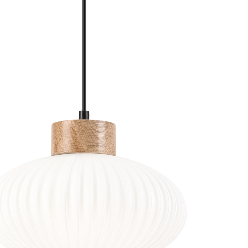 Luster na sajli HARMONY 1xE27/15W/230V pr. 25 cm bela/hrast