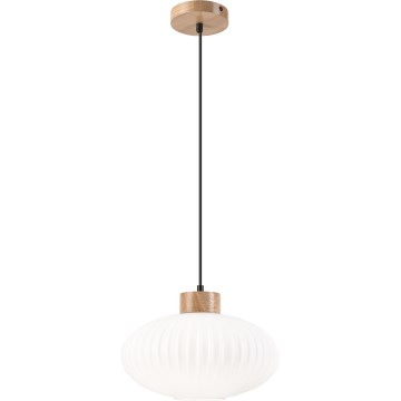 Luster na sajli HARMONY 1xE27/15W/230V pr. 30 cm bela/hrast