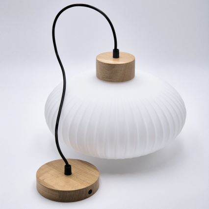 Luster na sajli HARMONY 1xE27/15W/230V pr. 30 cm bela/hrast