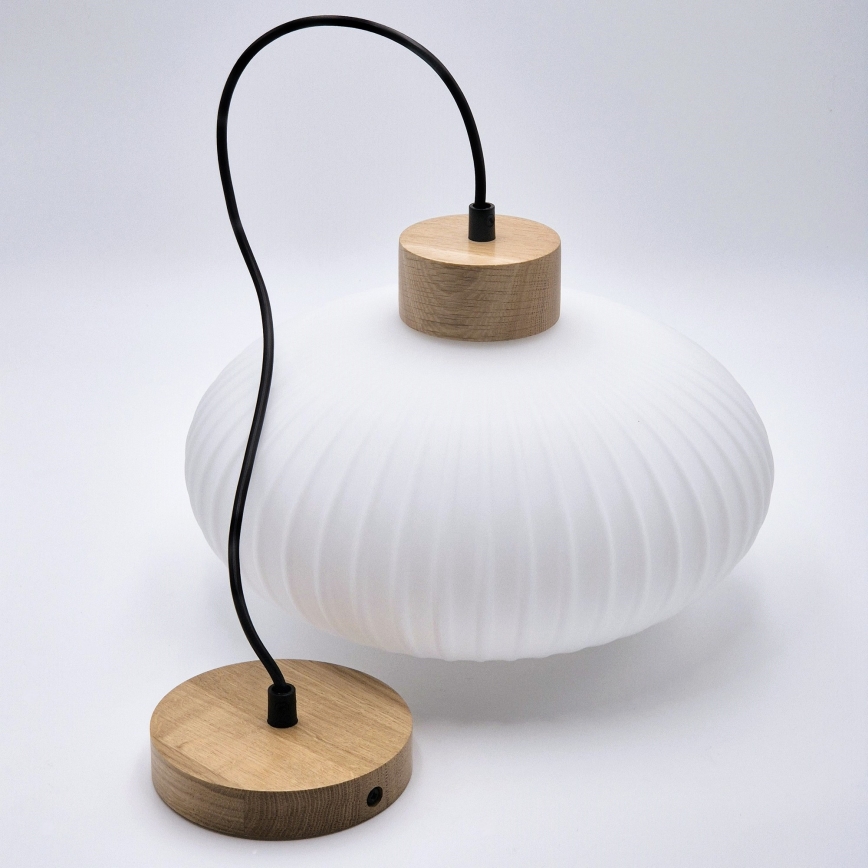 Luster na sajli HARMONY 1xE27/15W/230V pr. 30 cm bela/hrast