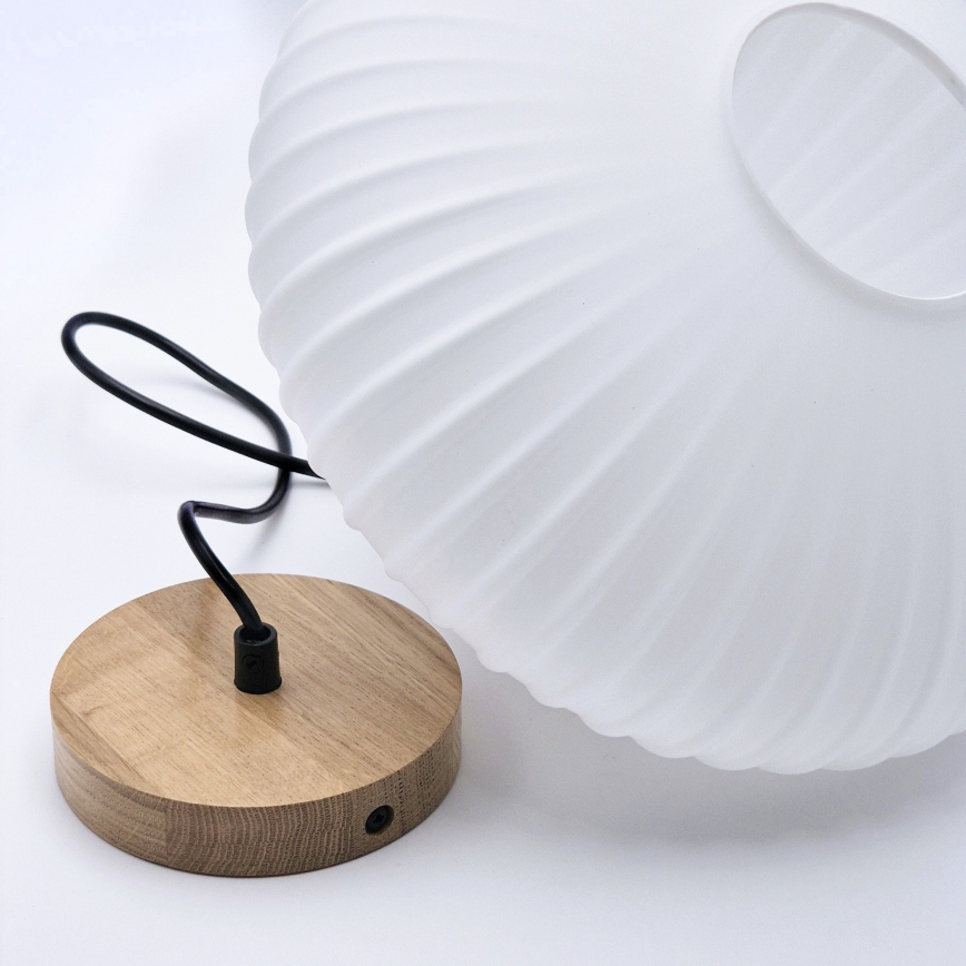 Luster na sajli HARMONY 1xE27/15W/230V pr. 30 cm bela/hrast