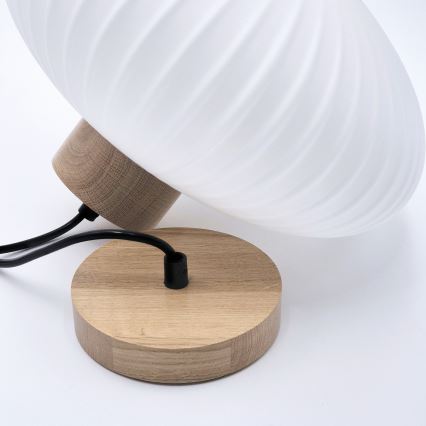 Luster na sajli HARMONY 1xE27/15W/230V pr. 30 cm bela/hrast