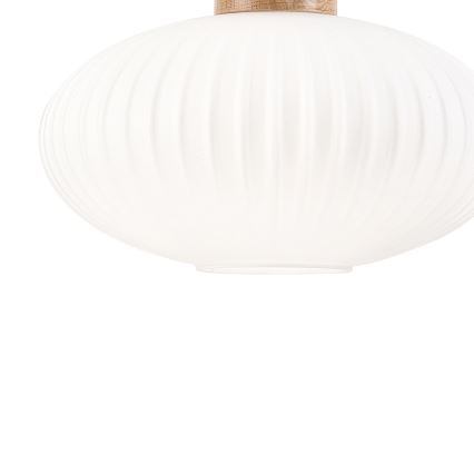 Luster na sajli HARMONY 1xE27/15W/230V pr. 30 cm bela/hrast