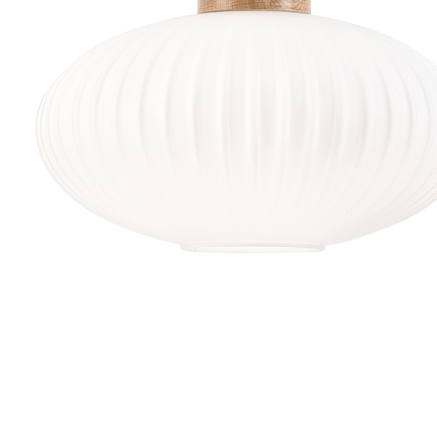 Luster na sajli HARMONY 1xE27/15W/230V pr. 30 cm bela/hrast