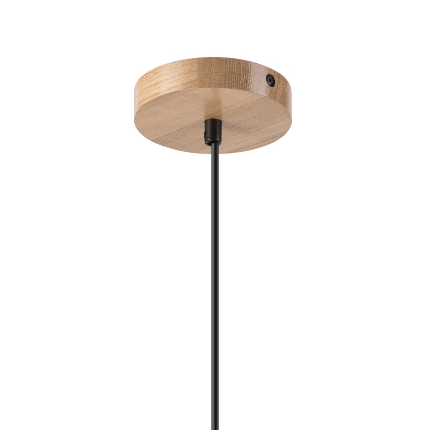 Luster na sajli HARMONY 1xE27/15W/230V pr. 30 cm bela/hrast