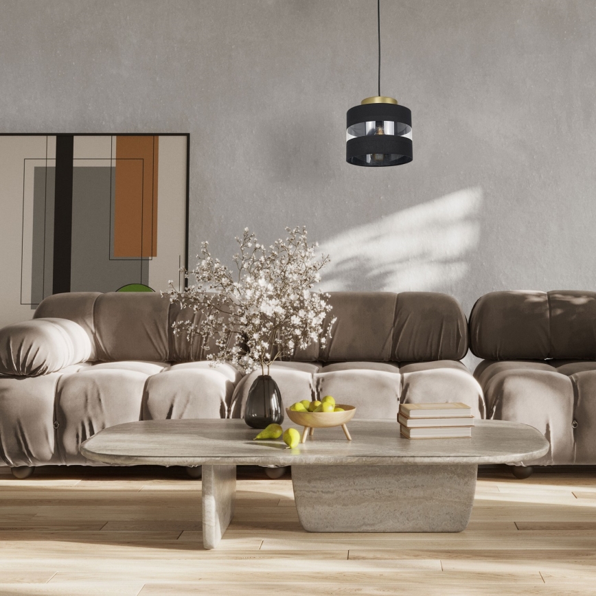 Luster na sajli HAVARD 1xE27/60W/230V crno/mesing
