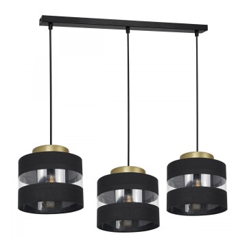 Luster na sajli HAVARD 3xE27/60W/230V crno/mesing