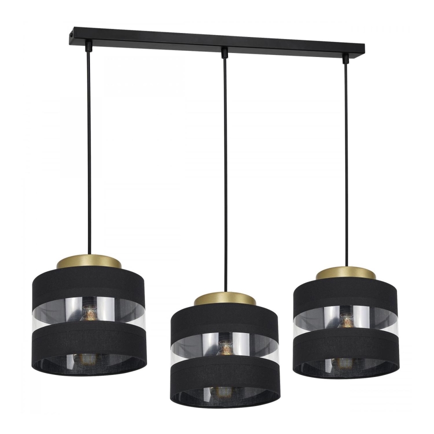 Luster na sajli HAVARD 3xE27/60W/230V crno/mesing