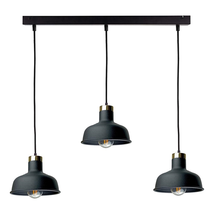 Luster na sajli HEBE 3xE27/60W/230V crno
