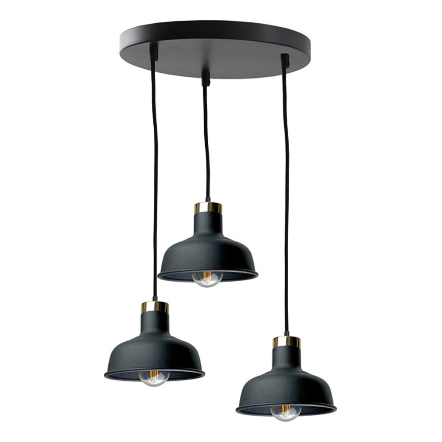 Luster na sajli HEBE 3xE27/60W/230V crno