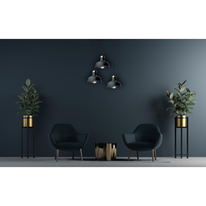 Luster na sajli HEBE 3xE27/60W/230V crno