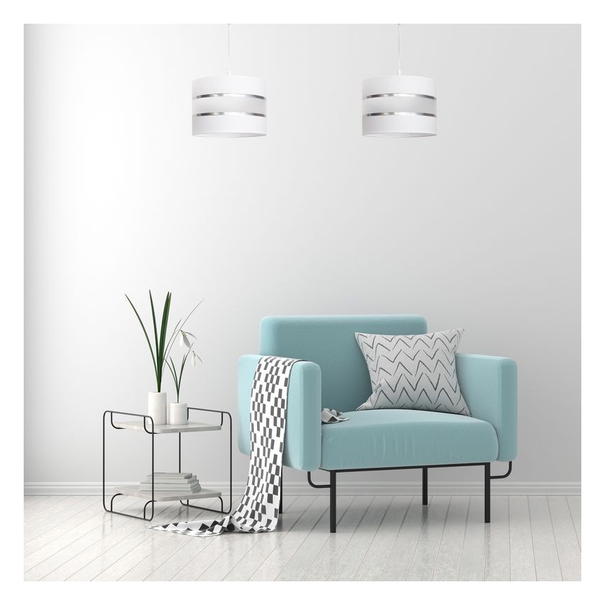 Luster na sajli HELEN 1xE27/15W/230V pr. 20 cm bela