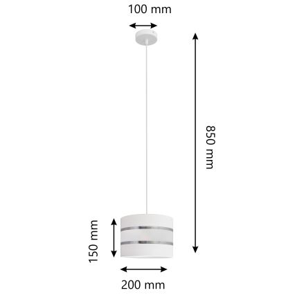 Luster na sajli HELEN 1xE27/15W/230V pr. 20 cm bela