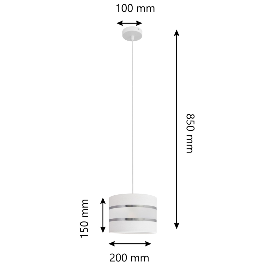 Luster na sajli HELEN 1xE27/15W/230V pr. 20 cm bela