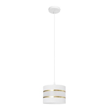 Luster na sajli HELEN 1xE27/15W/230V pr. 20 cm bela/zlatna