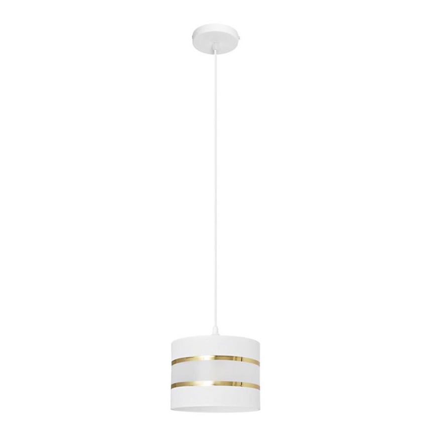 Luster na sajli HELEN 1xE27/15W/230V pr. 20 cm bela/zlatna