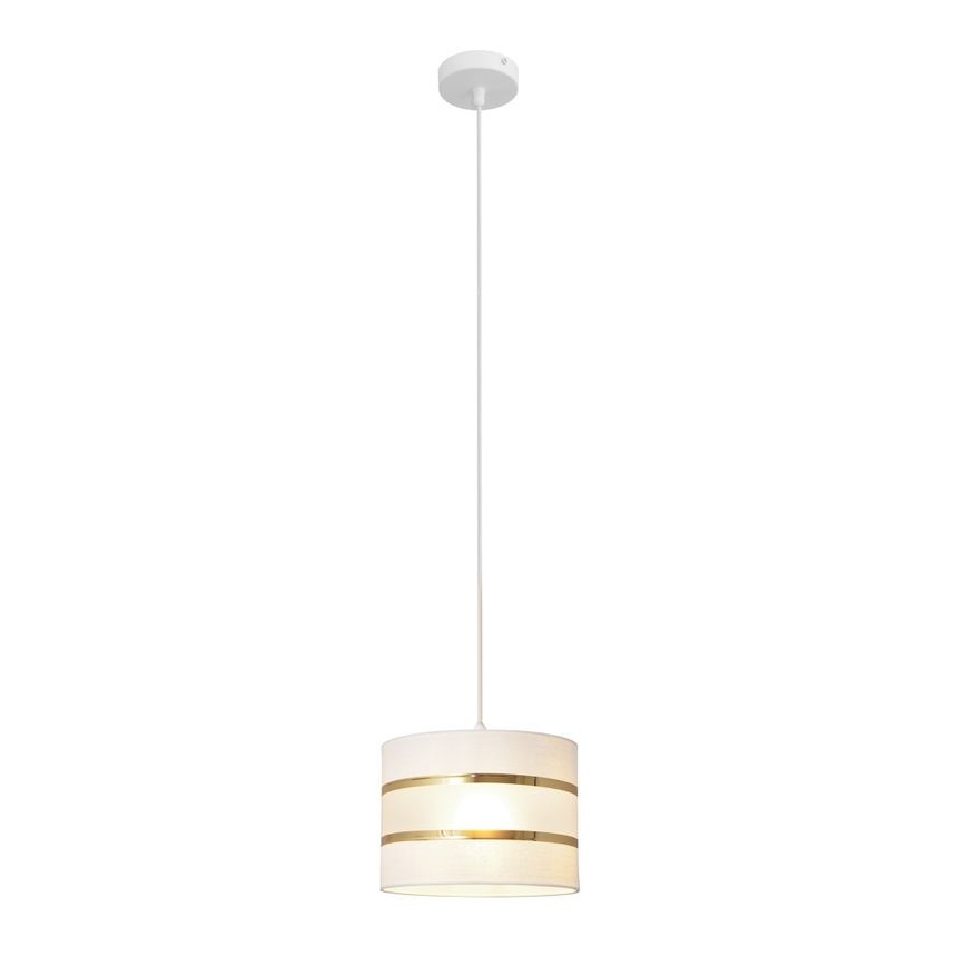 Luster na sajli HELEN 1xE27/15W/230V pr. 20 cm bela/zlatna