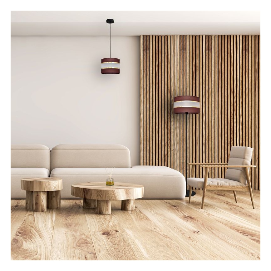Luster na sajli HELEN 1xE27/15W/230V pr. 20 cm braon/crno/zlatna