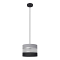 Luster na sajli HELEN 1xE27/15W/230V pr. 20 cm crno/sivo/srebrno