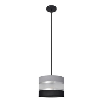 Luster na sajli HELEN 1xE27/15W/230V pr. 20 cm crno/sivo/srebrno