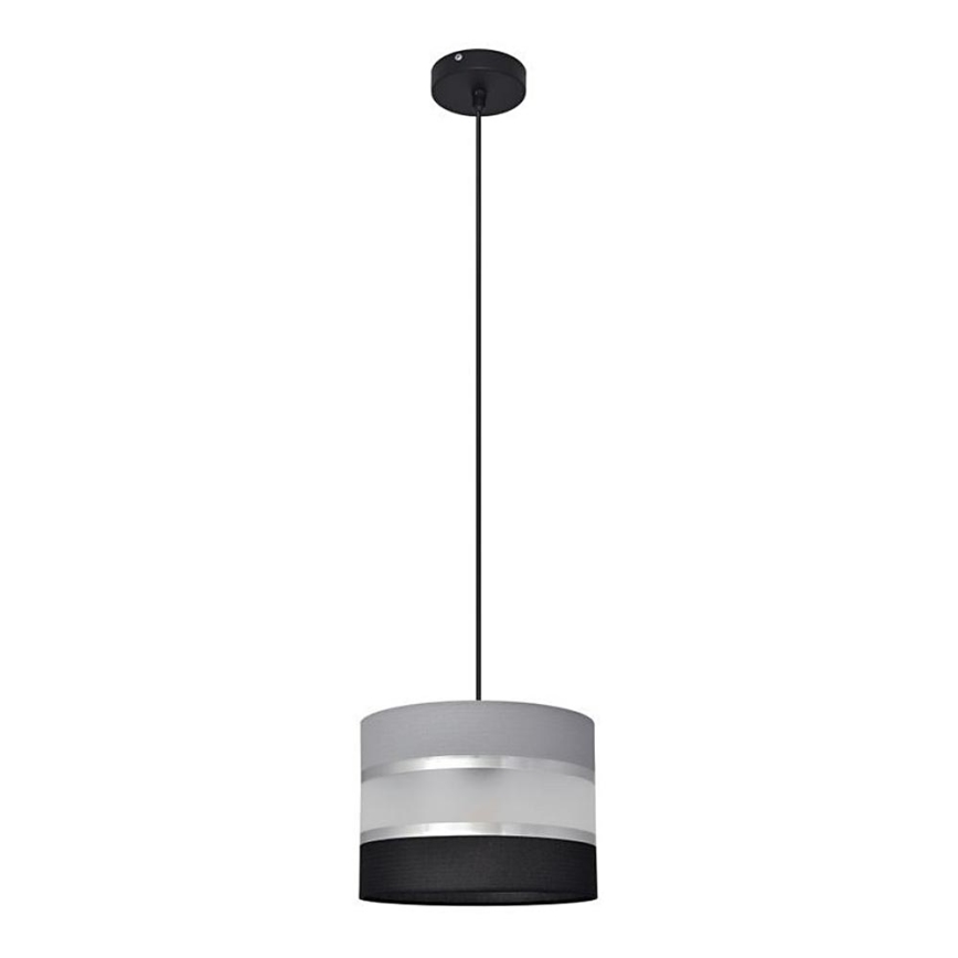 Luster na sajli HELEN 1xE27/15W/230V pr. 20 cm crno/sivo/srebrno