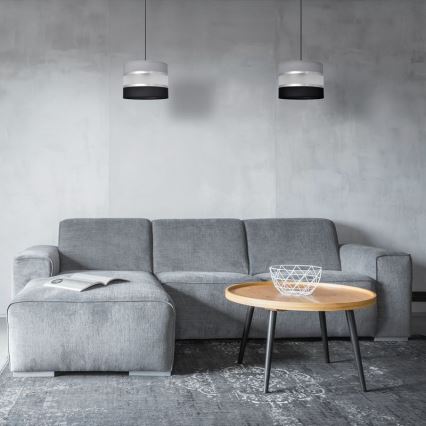 Luster na sajli HELEN 1xE27/15W/230V pr. 20 cm crno/sivo/srebrno
