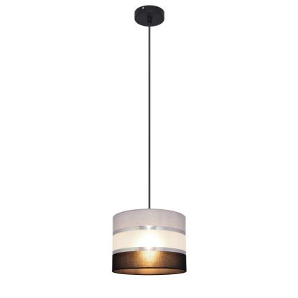 Luster na sajli HELEN 1xE27/15W/230V pr. 20 cm crno/sivo/srebrno