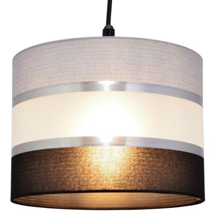 Luster na sajli HELEN 1xE27/15W/230V pr. 20 cm crno/sivo/srebrno