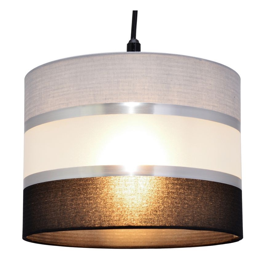 Luster na sajli HELEN 1xE27/15W/230V pr. 20 cm crno/sivo/srebrno