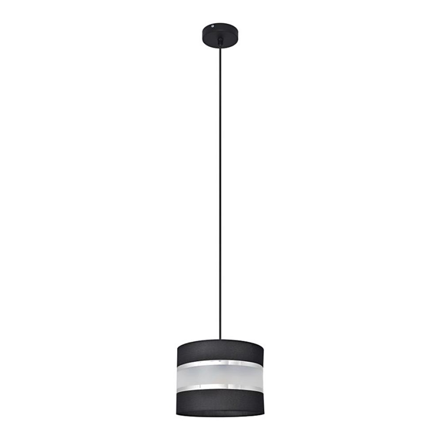 Luster na sajli HELEN 1xE27/15W/230V pr. 20 cm crno/srebrno