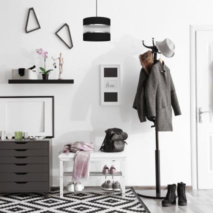 Luster na sajli HELEN 1xE27/15W/230V pr. 20 cm crno/srebrno