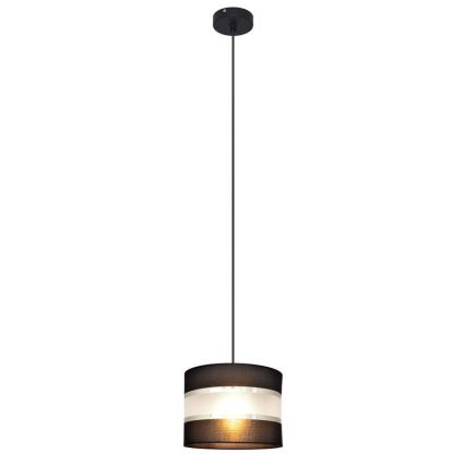 Luster na sajli HELEN 1xE27/15W/230V pr. 20 cm crno/srebrno