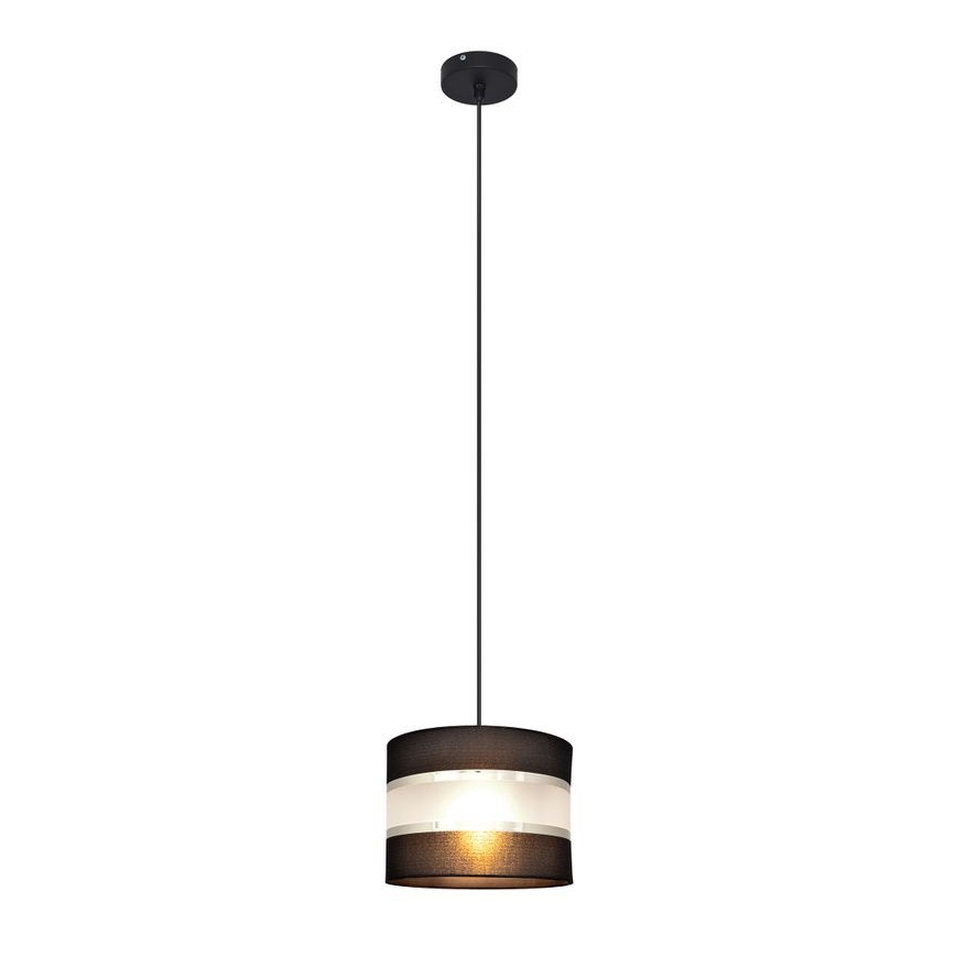 Luster na sajli HELEN 1xE27/15W/230V pr. 20 cm crno/srebrno