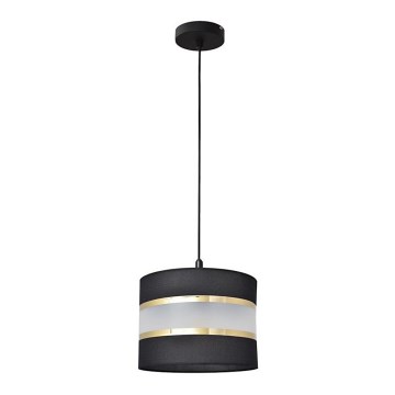 Luster na sajli HELEN 1xE27/15W/230V pr. 20 cm crno/zlatna