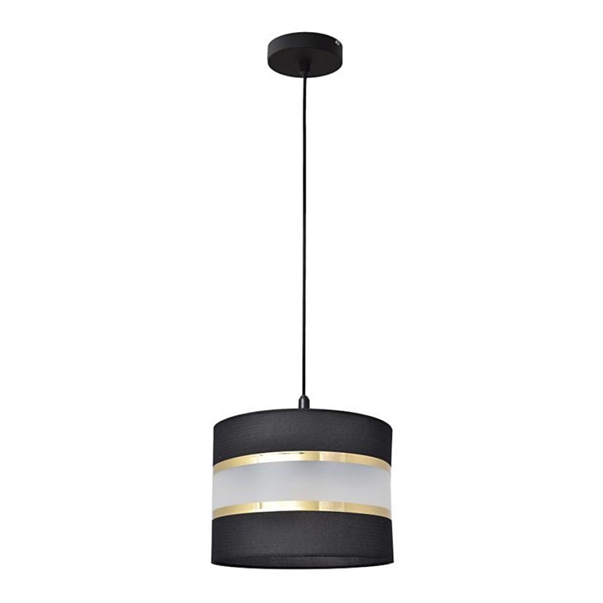 Luster na sajli HELEN 1xE27/15W/230V pr. 20 cm crno/zlatna