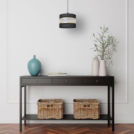 Luster na sajli HELEN 1xE27/15W/230V pr. 20 cm crno/zlatna