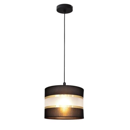 Luster na sajli HELEN 1xE27/15W/230V pr. 20 cm crno/zlatna