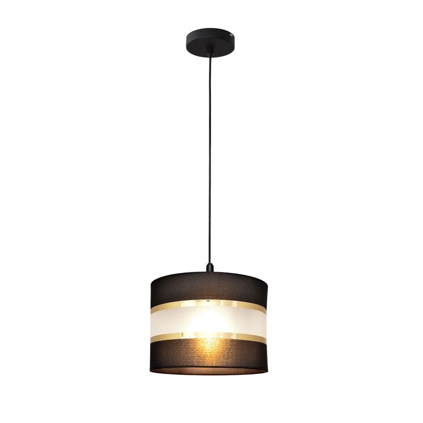 Luster na sajli HELEN 1xE27/15W/230V pr. 20 cm crno/zlatna